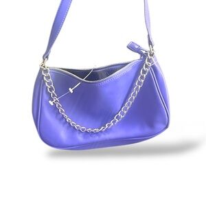 Wild Fable Purple Shoulder Bag Silver Chain Accent Handbag Purse NWOT